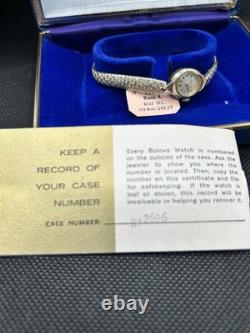 Vintage Bulova Diane-A 17J Ladies Watch 1950s with Box & Tag Not Working