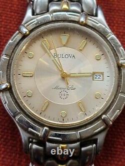 Vintage Bulova Marine Star Men's Watch for parts or repair untested J1