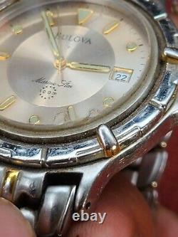 Vintage Bulova Marine Star Men's Watch for parts or repair untested J1