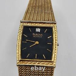 Vintage Bulova Quartz Watch Mens Gold Tone UNTESTED