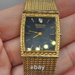 Vintage Bulova Quartz Watch Mens Gold Tone UNTESTED