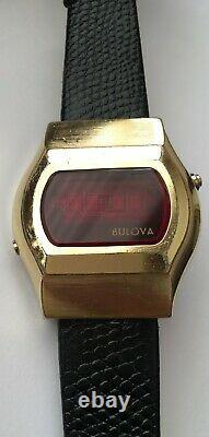 Vintage Bulova led Computron watch Water Resistant N6 Not working for repairs