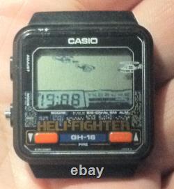 Vintage CASIO 498 GH-16 Heli-Fighter Digital Watch For Parts
