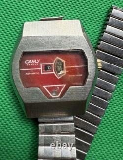 Vintage Camy Digital Jump Hour Swiss Made Watch For Parts And Repairs. 7130