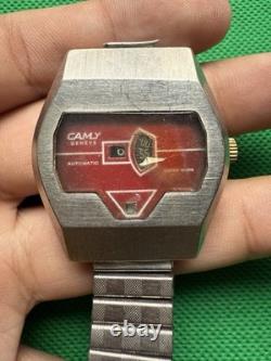 Vintage Camy Digital Jump Hour Swiss Made Watch For Parts And Repairs. 7130
