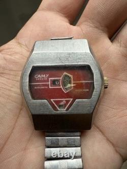 Vintage Camy Digital Jump Hour Swiss Made Watch For Parts And Repairs. 7130