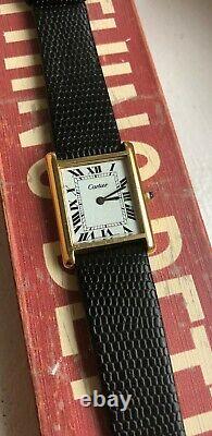 Vintage Cartier Tank Roman Numeral Dial Manual Wind Watch For Parts/ Repair