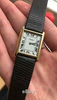 Vintage Cartier Tank Roman Numeral Dial Manual Wind Watch For Parts/ Repair