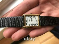 Vintage Cartier Tank Roman Numeral Dial Manual Wind Watch For Parts/ Repair