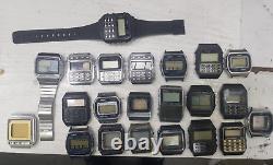 Vintage Casio Calculator Watches For Parts Lot Of 22 Watches