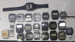 Vintage Casio Calculator Watches For Parts Lot Of 22 Watches