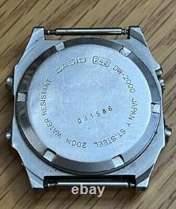 Vintage Casio Dw-2000 242 Solar Digital alarm Chrono Diver 200m watch Japan 1984