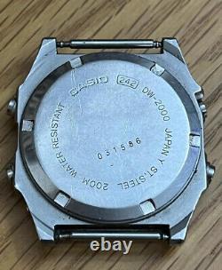 Vintage Casio Dw-2000 242 Solar Digital alarm Chrono Diver 200m watch Japan 1984