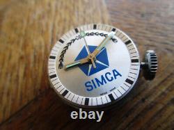 Vintage Chromed Plated SIMCA Old England Steering Wheel Manual Watch. For parts