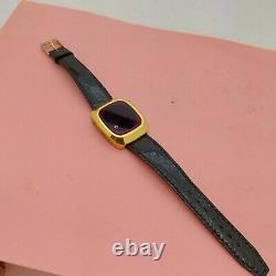 Vintage Commodore Red Led Watch Wristwatch Rare France Gold Tone