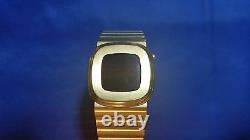 Vintage Concord LED Men's Watch 18K Gold Electroplated Case and Band for parts