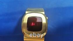 Vintage Concord LED Men's Watch 18K Gold Electroplated Case and Band for parts