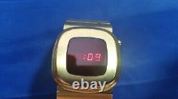 Vintage Concord LED Men's Watch 18K Gold Electroplated Case and Band for parts