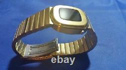 Vintage Concord LED Men's Watch 18K Gold Electroplated Case and Band for parts