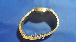 Vintage Concord LED Men's Watch 18K Gold Electroplated Case and Band for parts