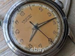 Vintage Croton Vindicator Watch withMidsize Clamshell All SS Case FOR PARTS/REPAIR