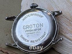 Vintage Croton Vindicator Watch withMidsize Clamshell All SS Case FOR PARTS/REPAIR