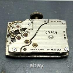 Vintage Cyma Manual Winding ref. 335 Side Second Watch Movement For Parts