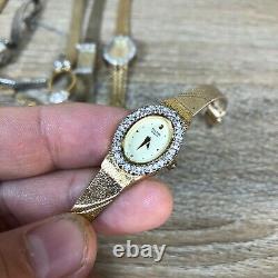 Vintage Diamond Accent Bezel Womens Cocktail Watches for Parts or Repair Only