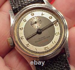 Vintage EARLY 31MM RECORD BUMPER AUTOMATIC 18J SUB SECOND WRISTWATCH SS CASE