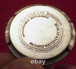 Vintage EARLY 31MM RECORD BUMPER AUTOMATIC 18J SUB SECOND WRISTWATCH SS CASE