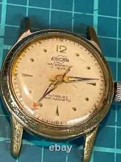 Vintage ENICAR Watch Face PARTS OR REPAIR