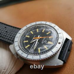 Vintage Elgin Day-Date Diver Watch withPatina, Tropic Band, Runs FOR PARTS/REPAIR