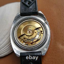 Vintage Elgin Day-Date Diver Watch withPatina, Tropic Band, Runs FOR PARTS/REPAIR