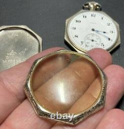 Vintage Elgin Pocket Watch 17 Jewels with SWC 14k GF Case (Parts or Repair)