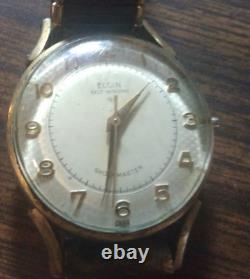 Vintage Elgin Shockmaster Self Wind & Movado Moonphase Watch Mens Part Or Repair