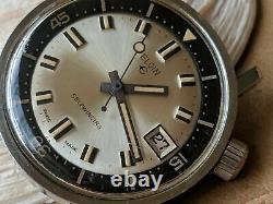 Vintage Elgin Super-Compressor Dive Watch withUSMC Military Stamp FOR PARTS/REPAIR