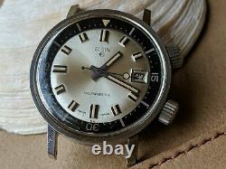 Vintage Elgin Super-Compressor Dive Watch withUSMC Military Stamp FOR PARTS/REPAIR