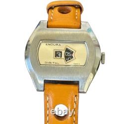 Vintage Endura Jumping Hour Digital Swiss Watch For Repair Project