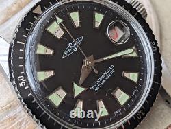 Vintage EverSwiss Aqua Sport Diver Watch withRonda 7115 Mvmt, Runs FOR PARTS/REPAIR