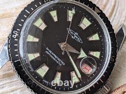 Vintage EverSwiss Aqua Sport Diver Watch withRonda 7115 Mvmt, Runs FOR PARTS/REPAIR