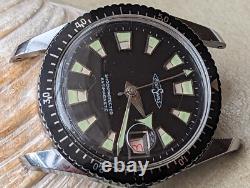 Vintage EverSwiss Aqua Sport Diver Watch withRonda 7115 Mvmt, Runs FOR PARTS/REPAIR