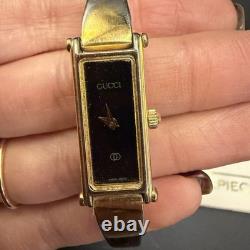 Vintage GUCCI 1500 Gold Bangle Quartz Women's Wristwatch For Parts Repair