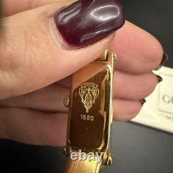 Vintage GUCCI 1500 Gold Bangle Quartz Women's Wristwatch For Parts Repair