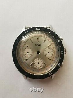 Vintage Gallet Chronograph Watch Stainless Case & Dial Valjoux 72 For Parts