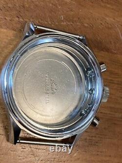 Vintage Gallet Chronograph Watch Stainless Case Valjoux 72 For Parts