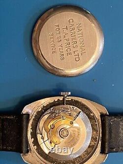Vintage Garrard Automatic 21J Sterling Watch For Repair Or Parts