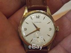 Vintage Garrard Gents Solid 9ct Gold Wristwatch Working And Case