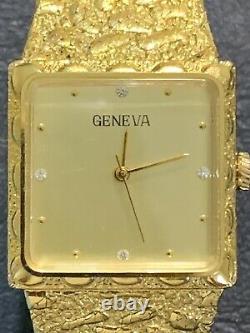 Vintage Geneva 14KGE3677 Men's Watch For Repair Or Parts Excellent Condition