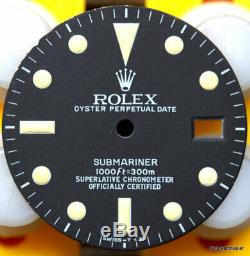 Vintage Genuine Rolex Submariner 16800 Matte Black & Cream Tritium Singer Dial