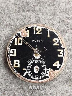 Vintage German military pocket watch huber helvetia 32 A. For parts only